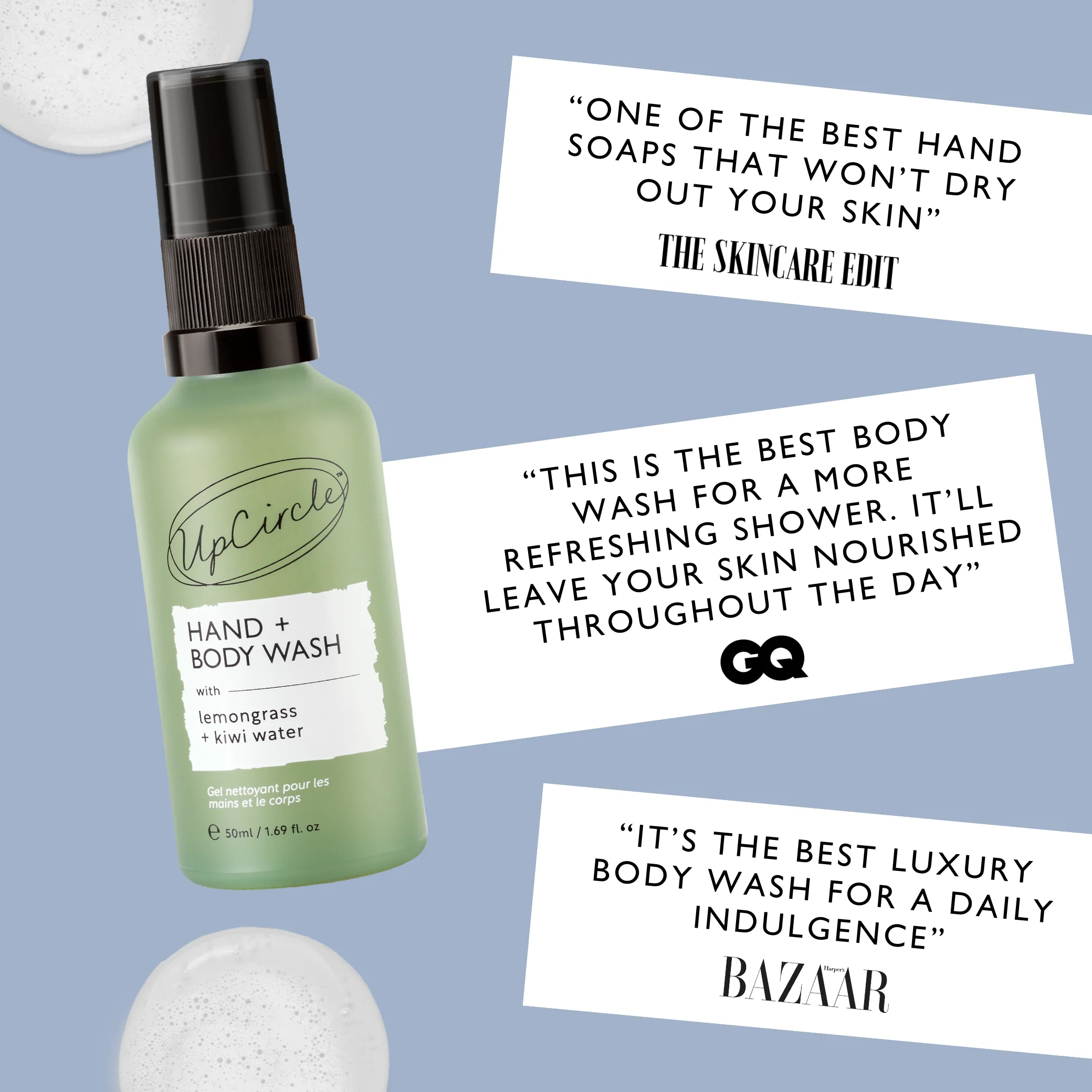 Natural Hand + Body Wash with Lemongrass - Travel Size - Image 3